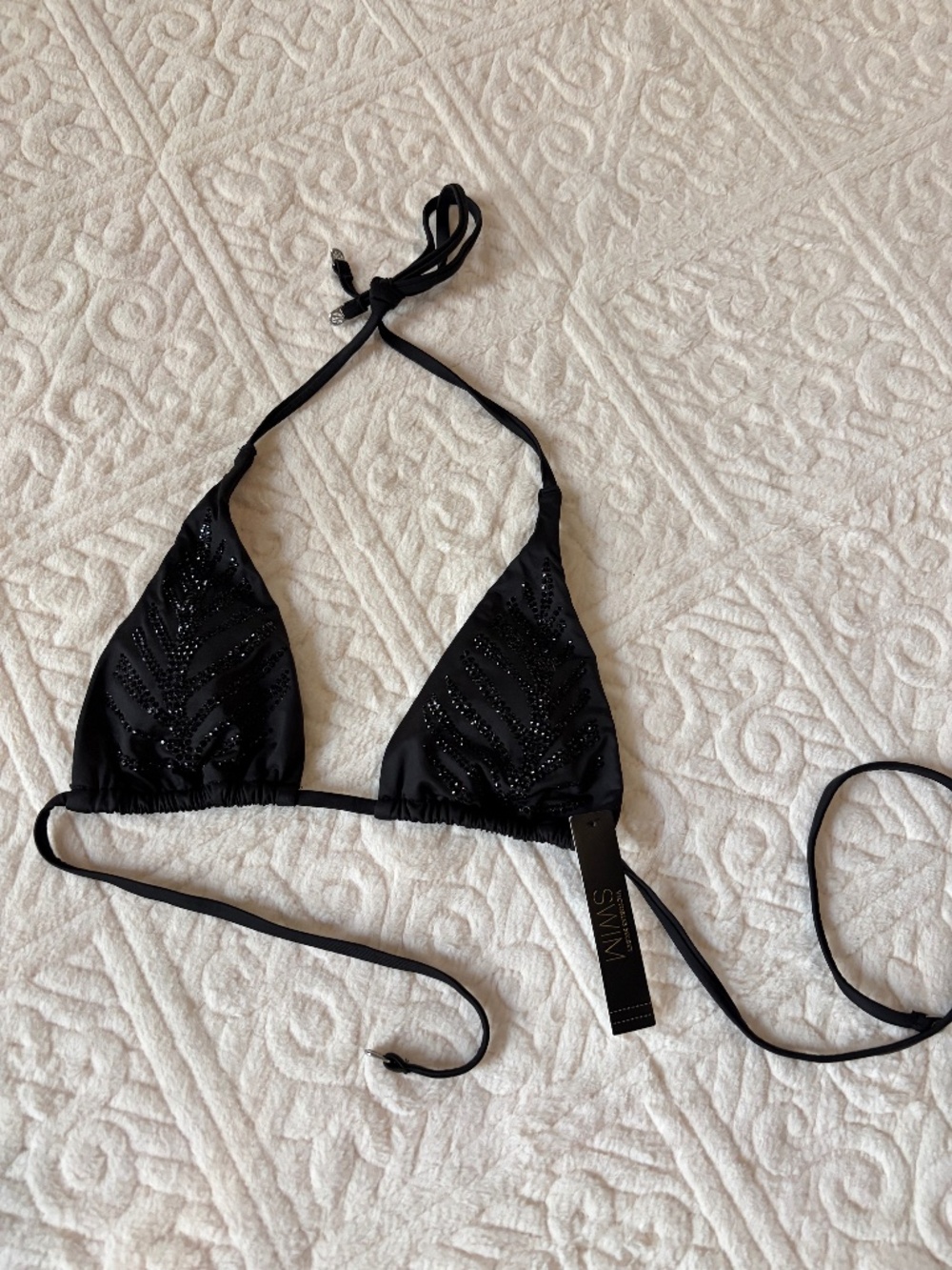 Victoria Secret Triangle Black Rhinestones Bikini Top 2026